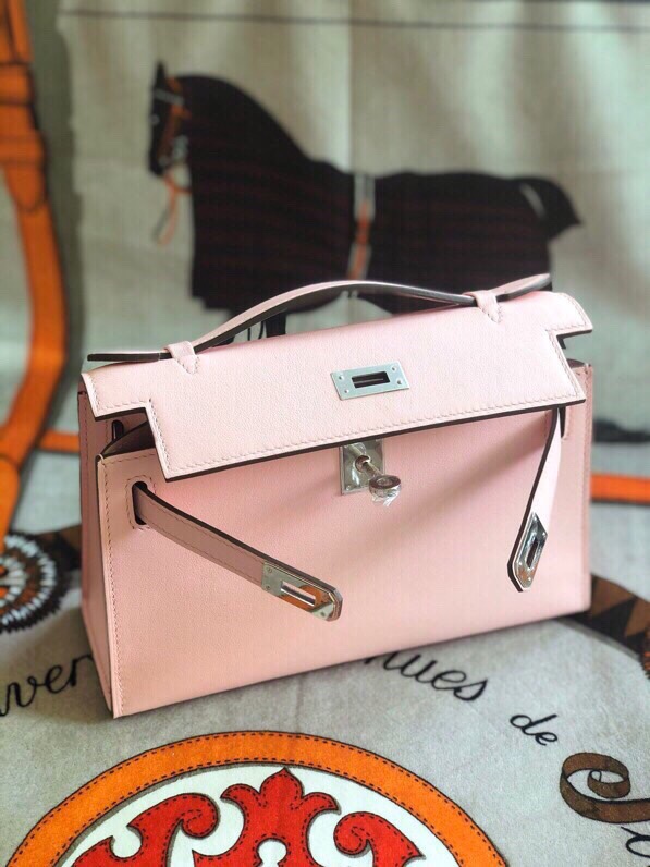 에르메스 미니 켈리백22 핑크 은장 스위프트